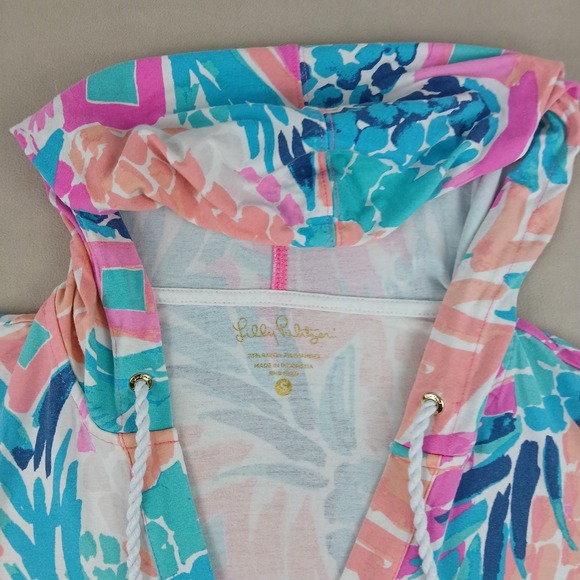 Lilly Pulitzer Riley Small Womens Cover Up Dress Hooded Pockets 17x31 - Picture 3 of 15